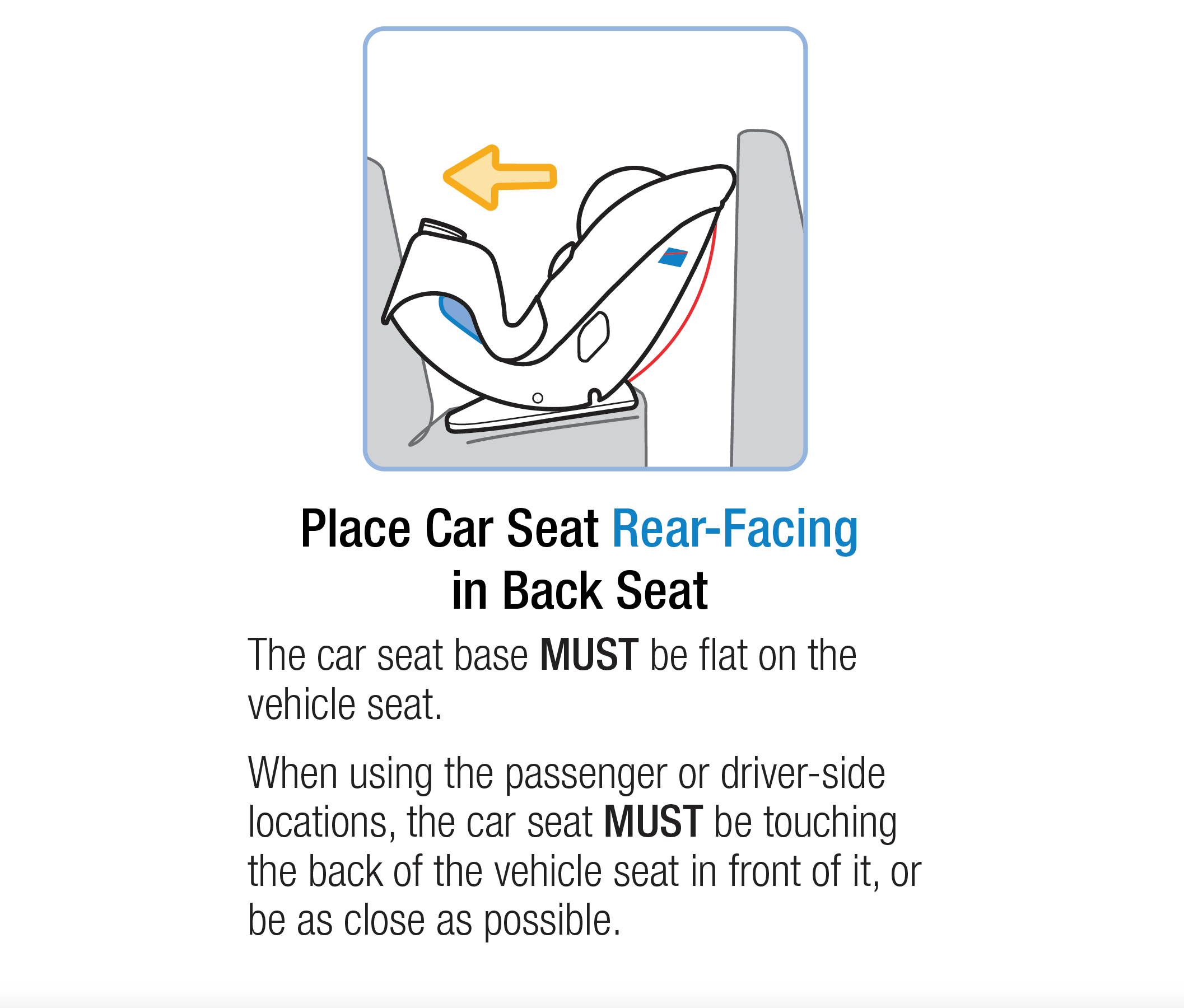 Cosco car seat rear facing LATCH installation diagram