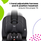 Easy Elite Slim All-in-One Convertible Car Seat - 1-hand adjustable harness and 8-position headrest ensure the proper fit