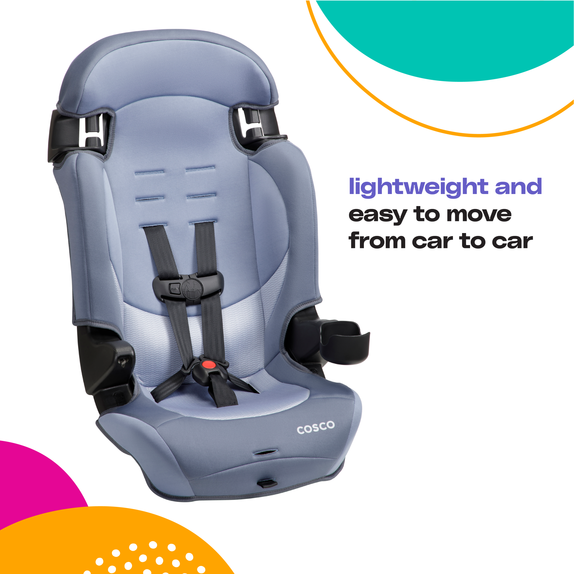 Cosco Finale DX 2 in 1 Booster Car Seat Rainbow