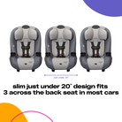 Entrada Convertible Car Seat - slim just under 20" design fits 3 across the back seat in most cars