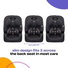 Easy Elite Slim All-in-One Convertible Car Seat - slim design fits 3 across the back seat in most cars