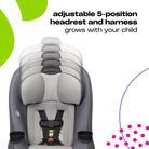 Entrada Convertible Car Seat - adjustable 5-position headrest and harness grows with your child