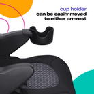 Finale 2-in-1 Booster Car Seat - cup holder can be easily moved to either armrest